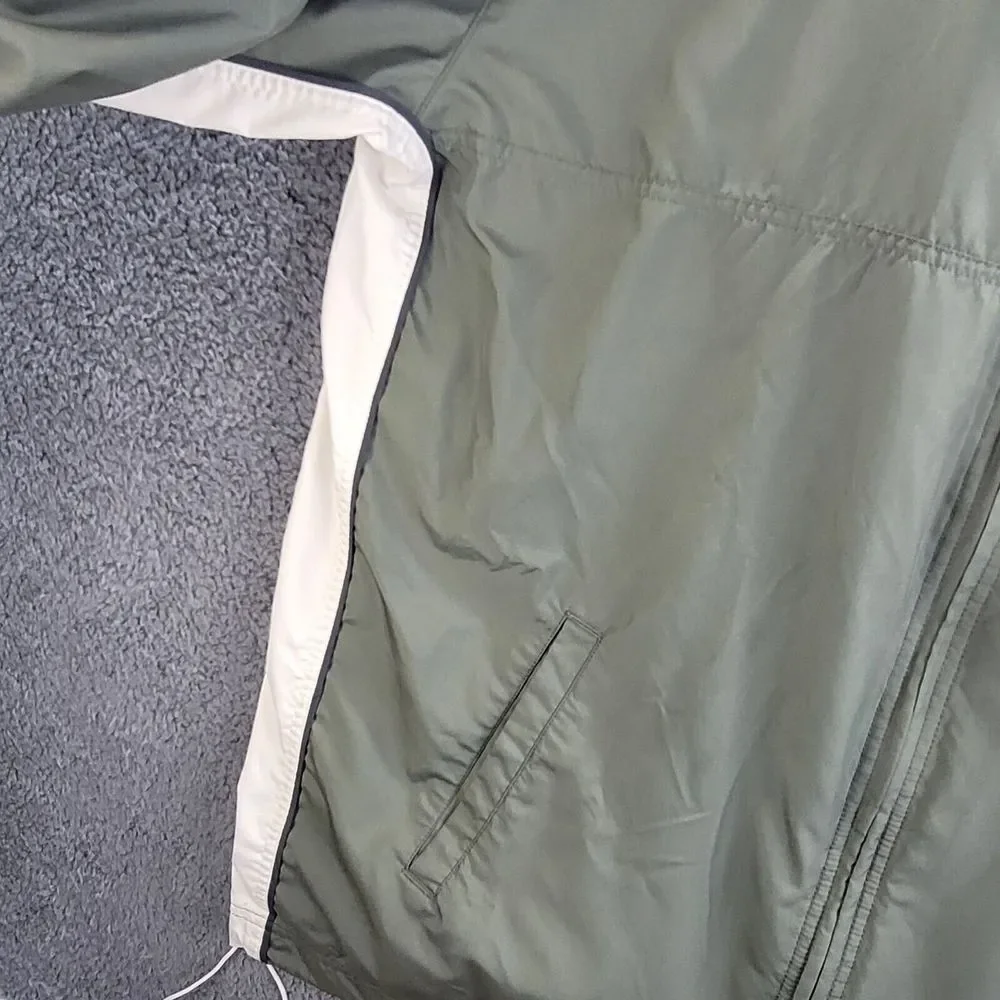 Vintage Nike 72 Jacket Green White Mens XL Windbreaker Full Zip Drawstrings Coat